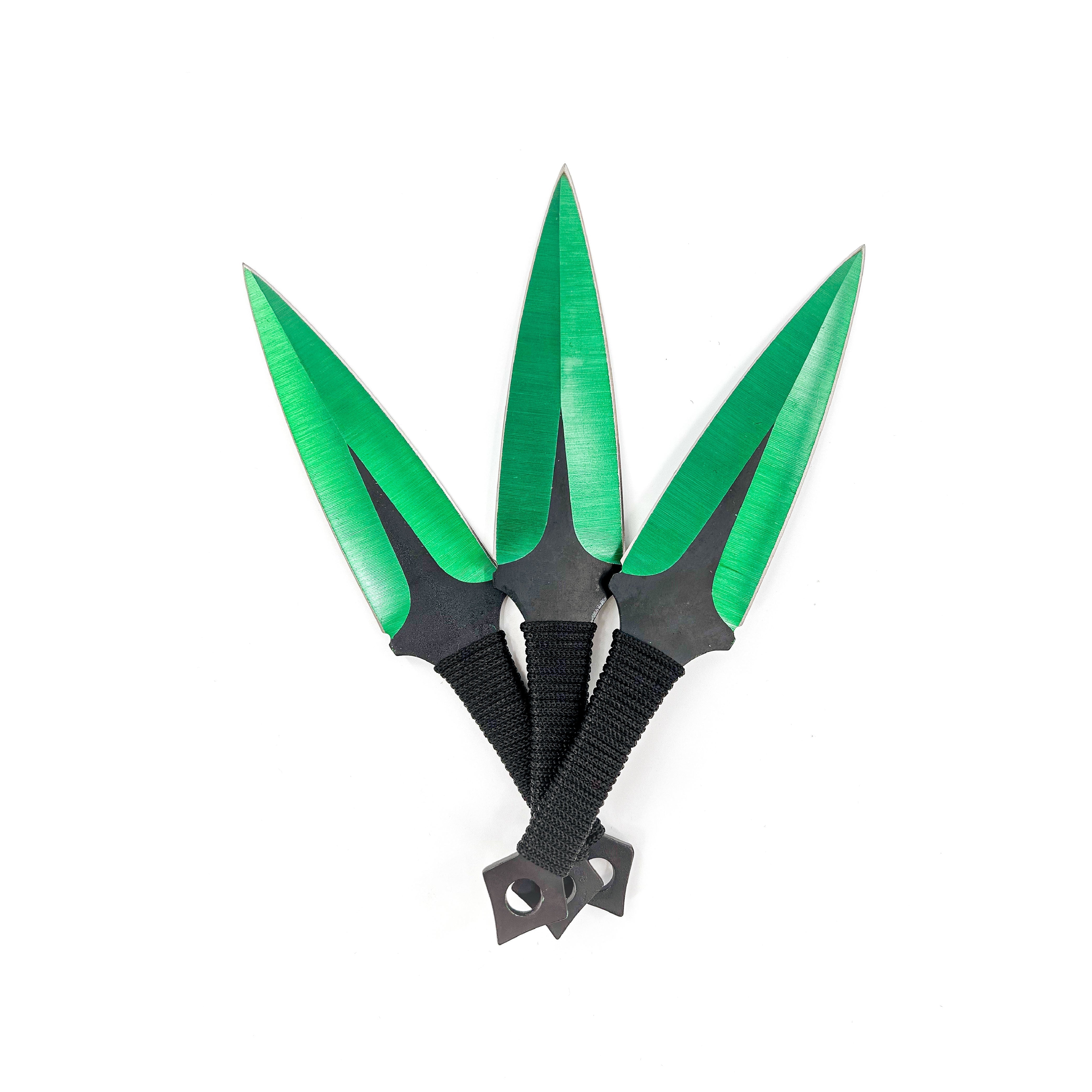 Momochi Ninjutsu Precision Throwing Knives Green knives - Tophatter Daily Deals
