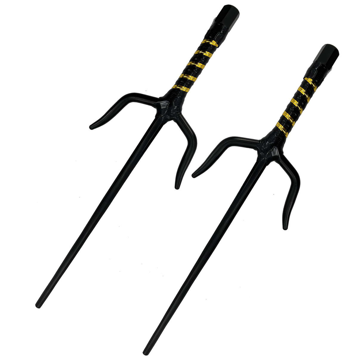 "Moonlit Demonstration" Octagonal 15" Black Sai Pair ninja & martial arts - Tophatter Daily Deals