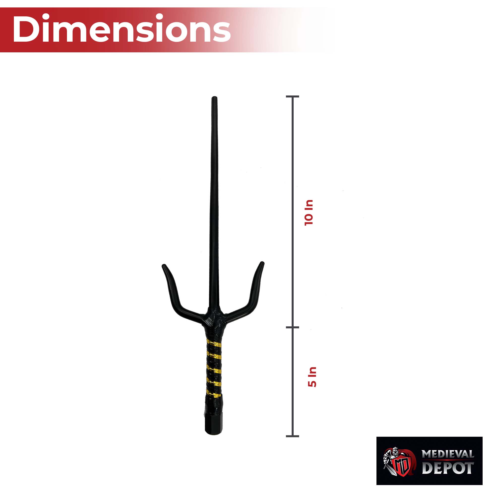 "Moonlit Demonstration" Octagonal 15" Black Sai Pair ninja & martial arts - Tophatter Daily Deals