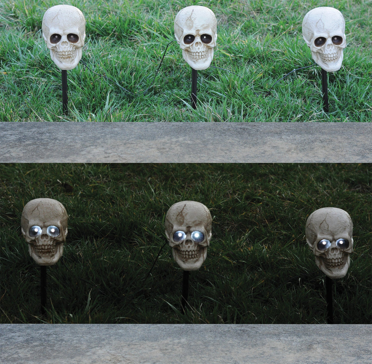 Skull Lighted Pathway Markers Halloween Skeleton Decorations - Tophatter Daily Deals