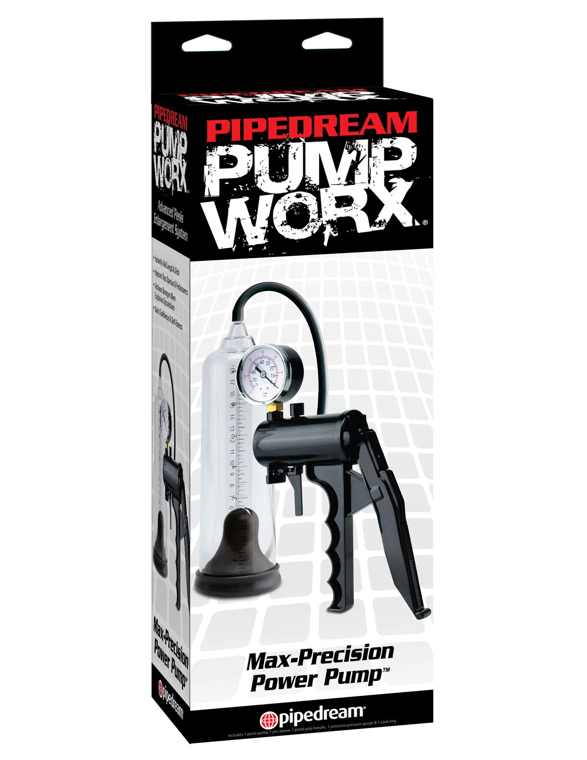Pump Worx Max-Precision Power Pump (Black) – Handheld Penis Pump 18cm Insertable > Pumps > Penis Pumps - Tophatter Daily Deals