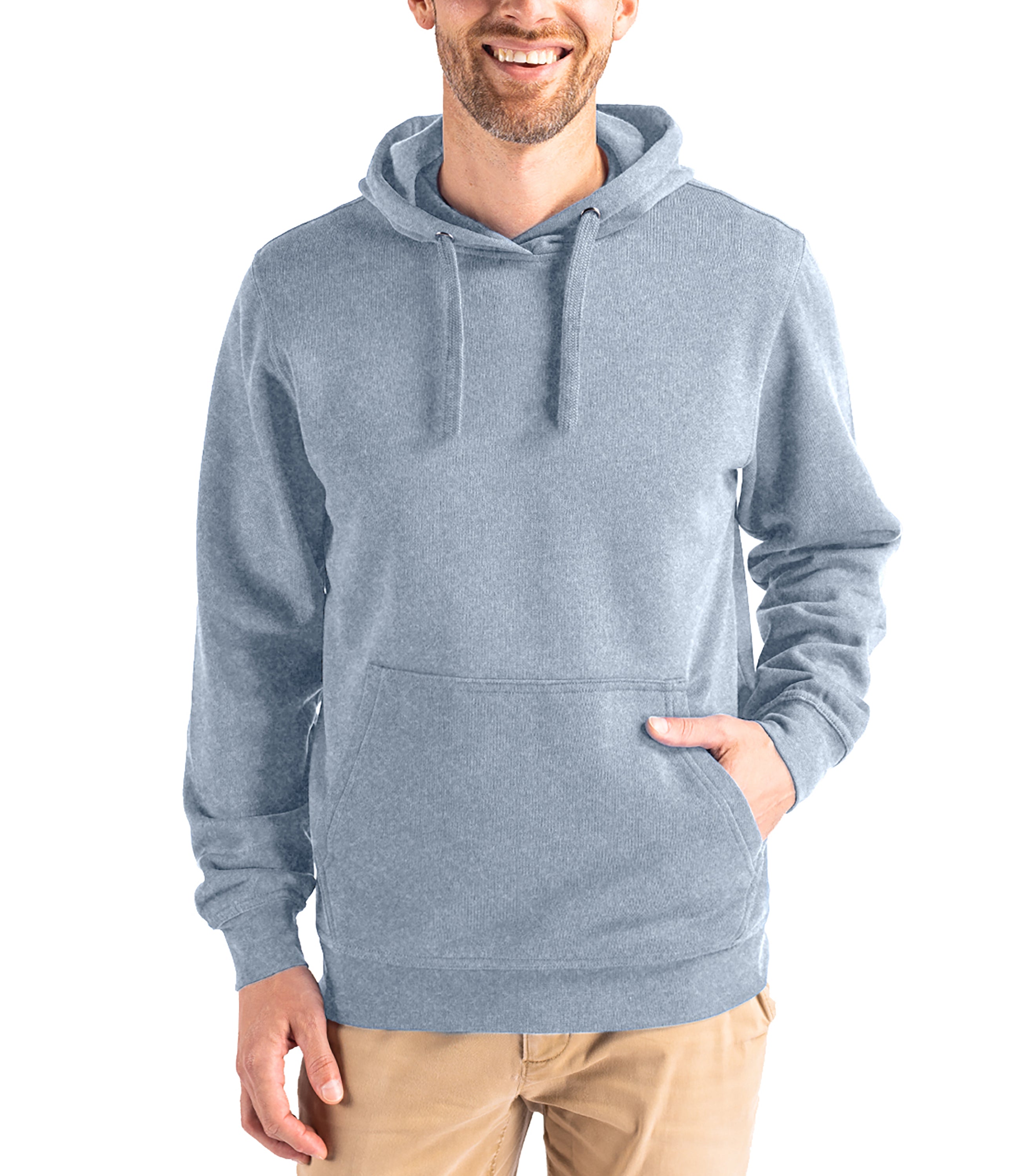 Cutter & Buck Clique Men's Stockholm Pullover Hoodie Grey Melange Hoodie - Tophatter Daily Deals