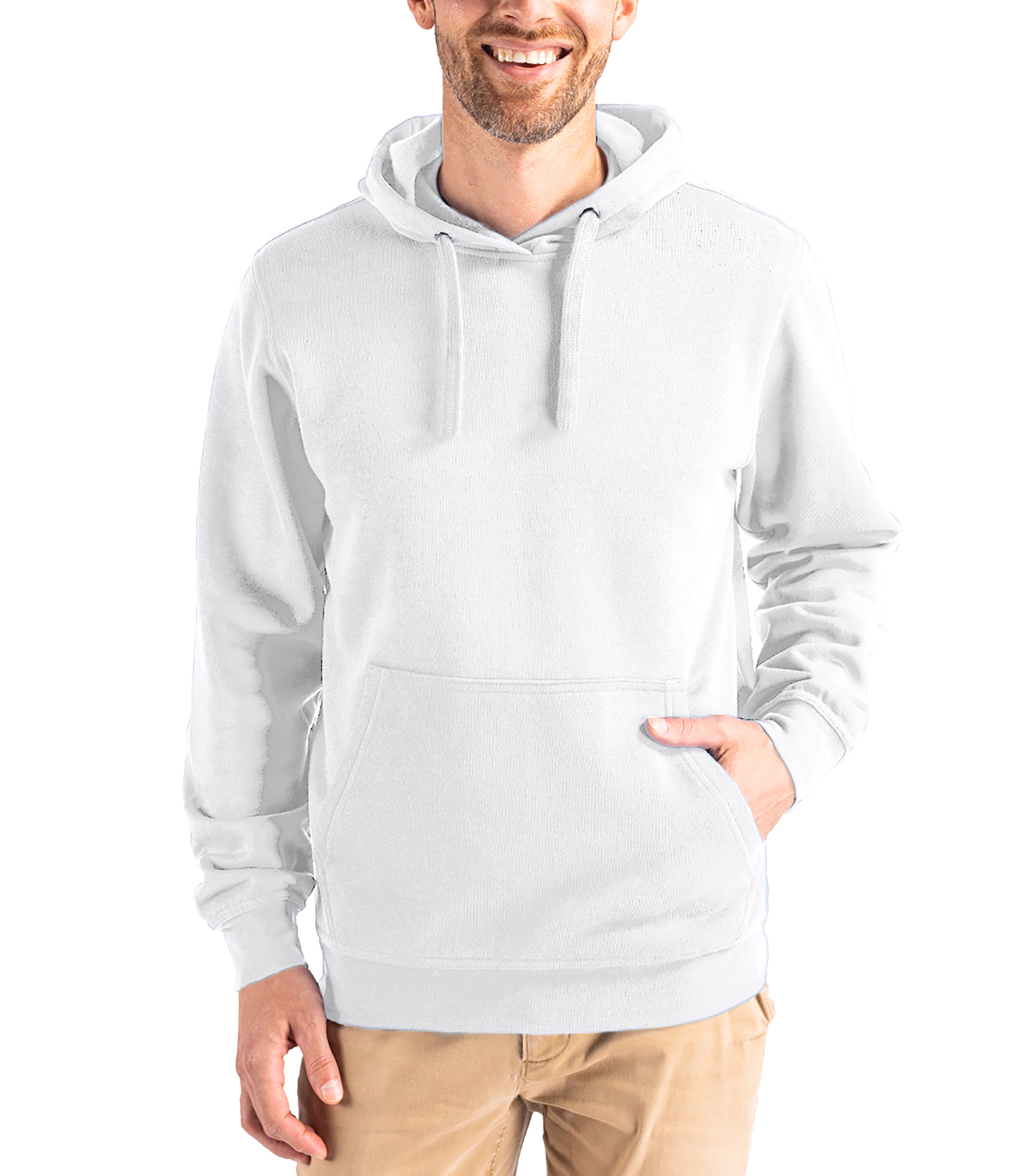 Cutter & Buck Clique Men's Stockholm Pullover Hoodie White Hoodie - Tophatter Daily Deals