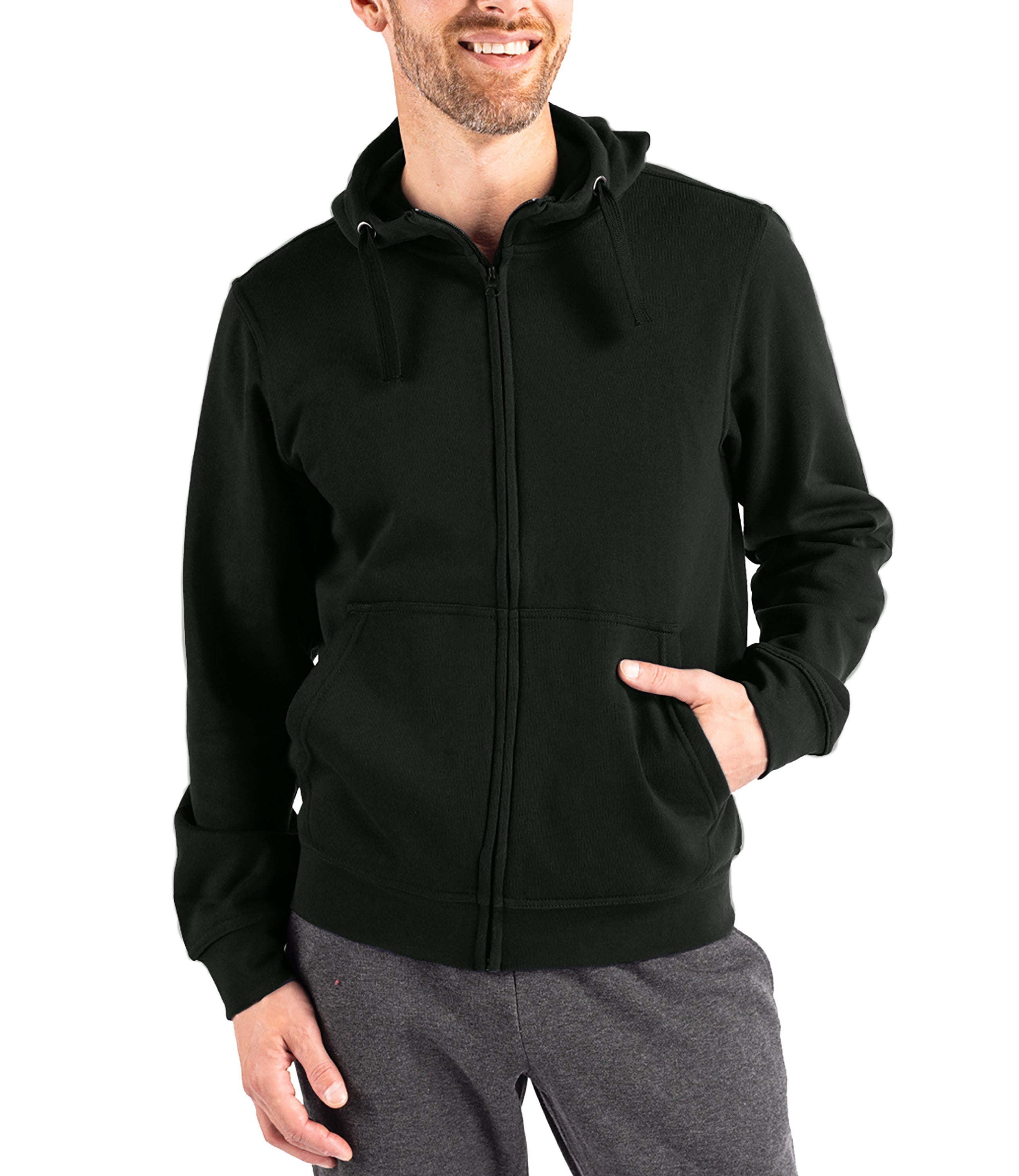 Cutter & Buck Clique Men's Stockholm Full Zip Hoodie Black Hoodie - Tophatter Daily Deals