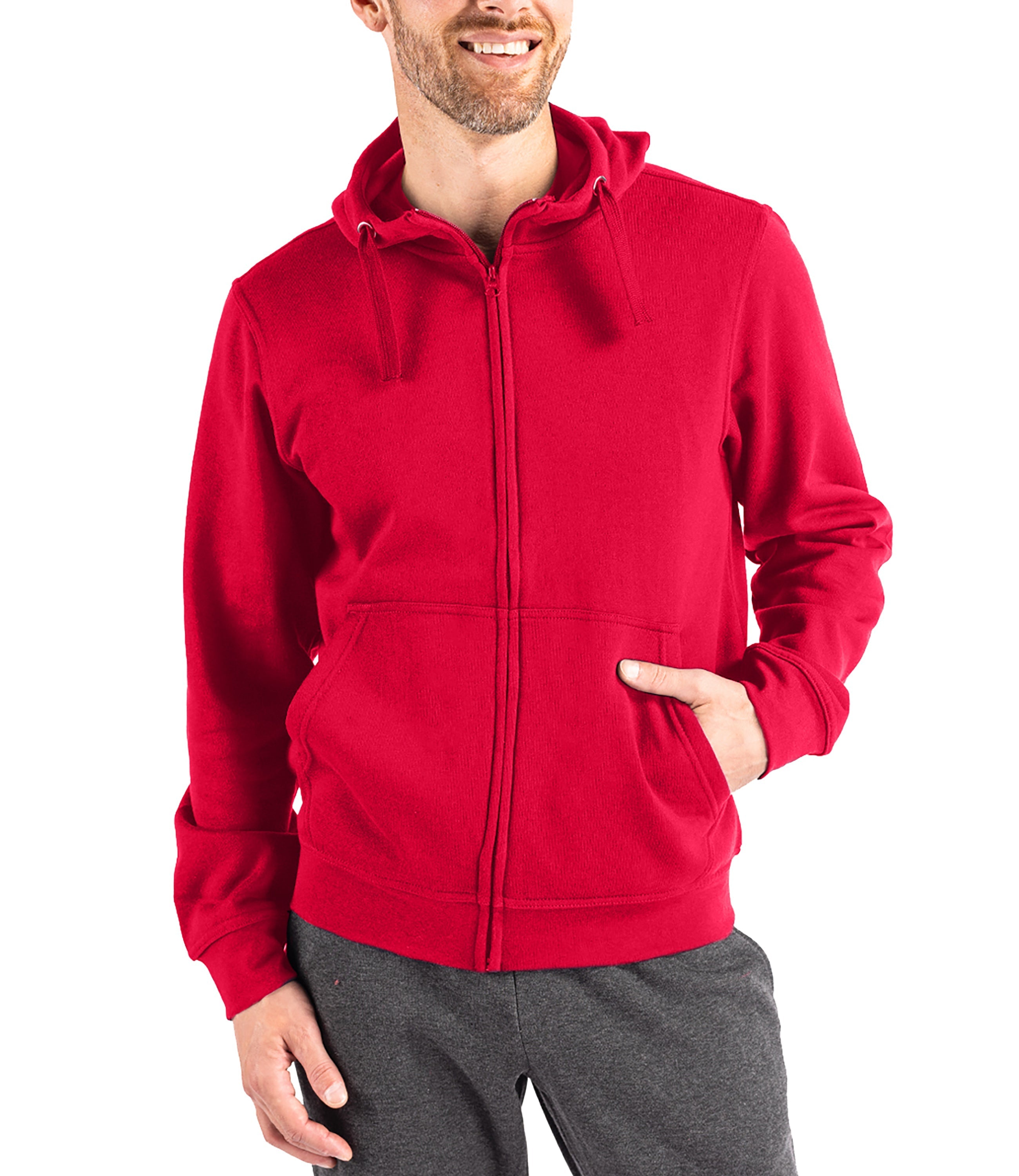 Cutter & Buck Clique Men's Stockholm Full Zip Hoodie Red Hoodie - Tophatter Daily Deals