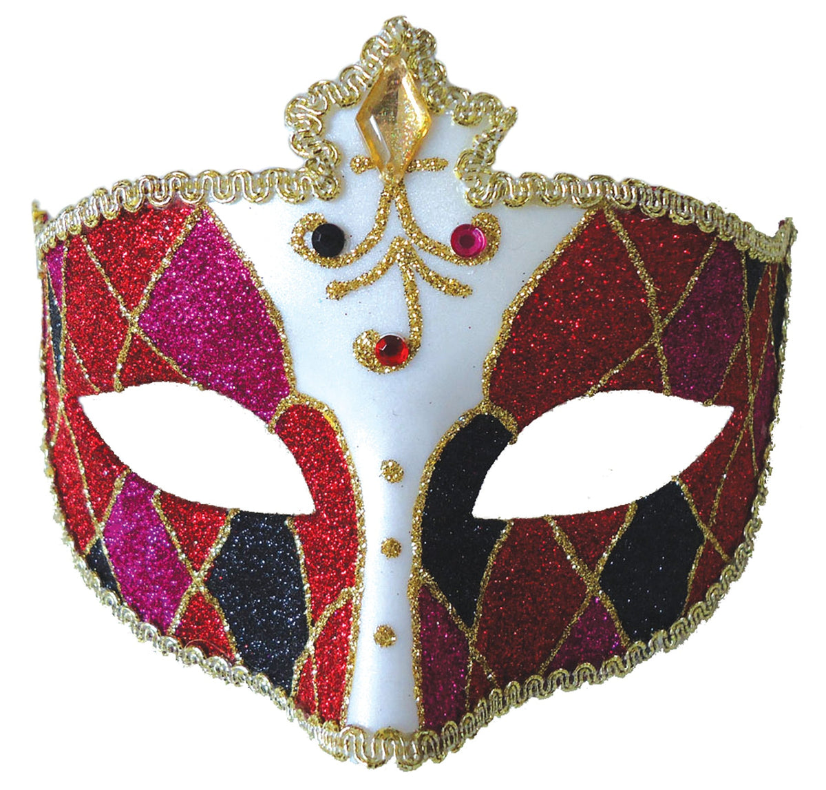 Women's Red & Black Mardi Gras Eye Mask – Tophatter's Inc.