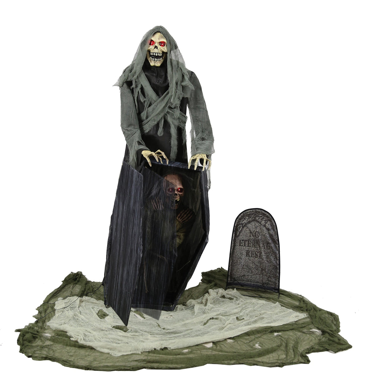 Animated Graveyard Reaper Prop Halloween Graveyard Decorations - Tophatter Daily Deals