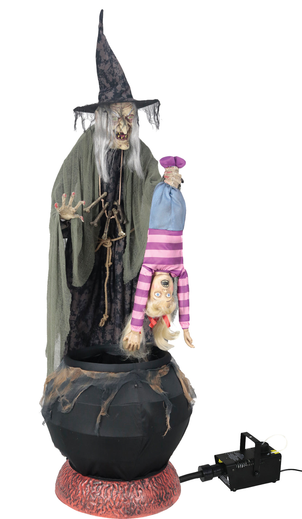 Animated Stew Brew Witch with Kid Prop with Fog Machine Witch Halloween Costumes - Tophatter Daily Deals