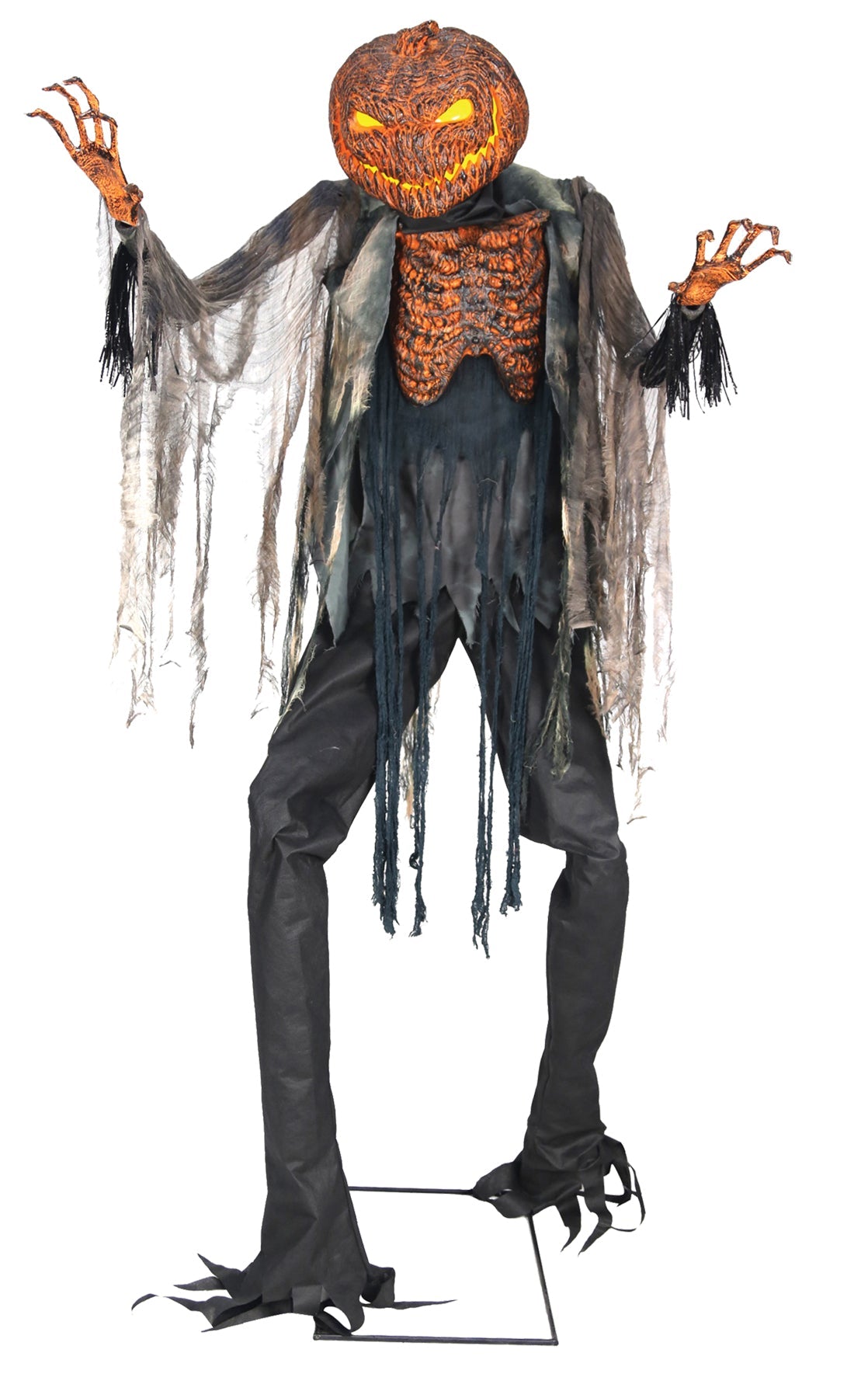 7' Scorched Scarecrow Animated Prop - WITHOUT FOG MACHINE Halloween Animatronics - Tophatter Daily Deals