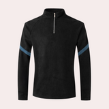 Warm Classic Men's Sweater - Raglan Zip Neck, Wool Blend Black - Tophatter Daily Deals