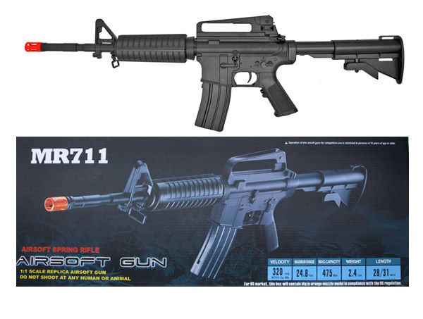 Well MR711 M4 Rifle with FPS 275 Spring Airsoft Gun Collectible Weapons - Tophatter Daily Deals