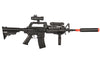WELL MR799 M4 RIS Spring Airsoft Gun with Scope, Light, Grip, + Suppressor Airsoft-SpringRifle - Tophatter Daily Deals