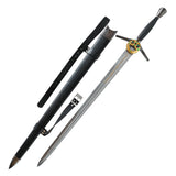 THE WITCHER - Geralt's Silver Sword TV Show Version in Hand Forged Damascus Steel Sword - Tophatter Daily Deals
