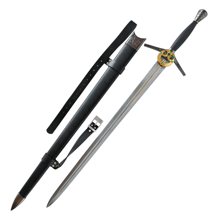 THE WITCHER - Geralt's Silver Sword TV Show Version in Hand Forged Damascus Steel Sword - Tophatter Daily Deals