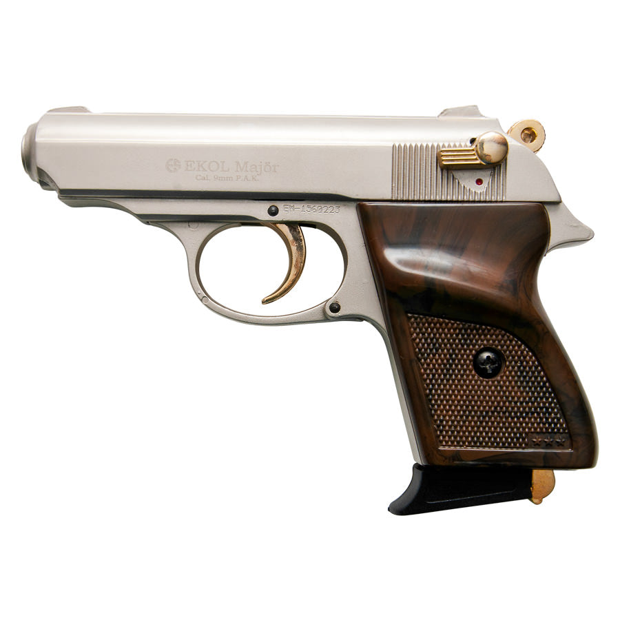 MVP Blank Firing Replica Gun - Satin Finish With Gold Fittings - Tophatter's Army Products & Self Defense Collectible Weapons - Tophatter Daily Deals