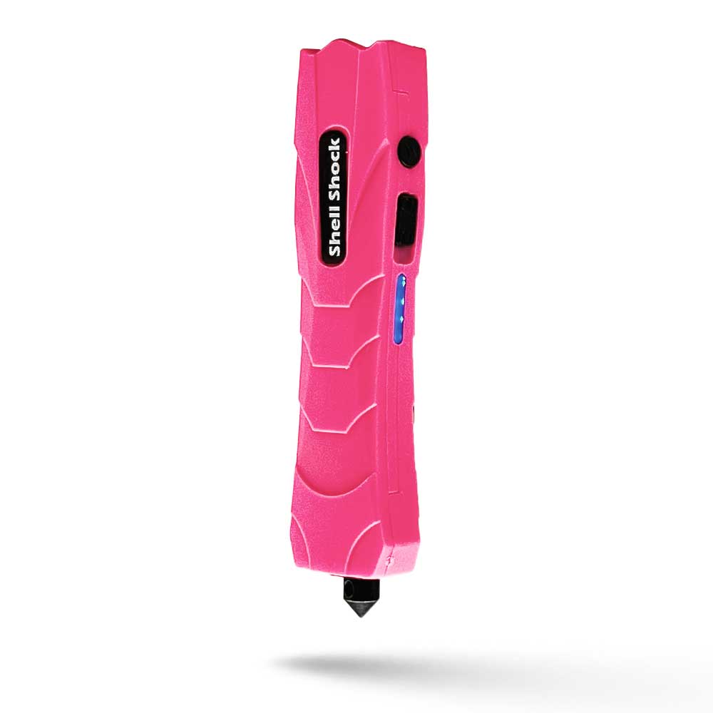 Pink Shell Shock Pocket Knife Styled Stun Gun Flashlight Combo with Glass Breaker - TOPHATTER'S ARMORY DEALS Collectible Weapons - Tophatter Daily Deals