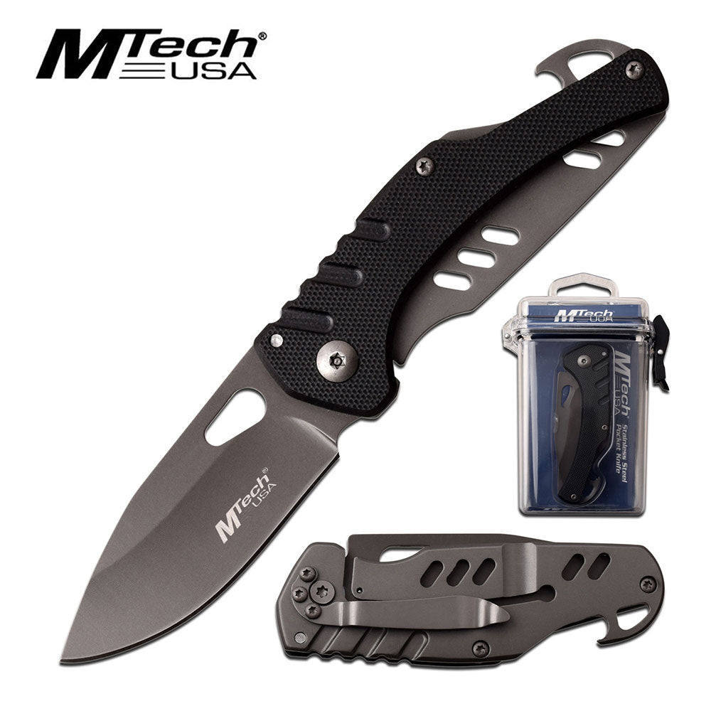 MTECH USA FOLDING KNIFE WITH WATERPROOF CASE - Tophatter Daily Deals