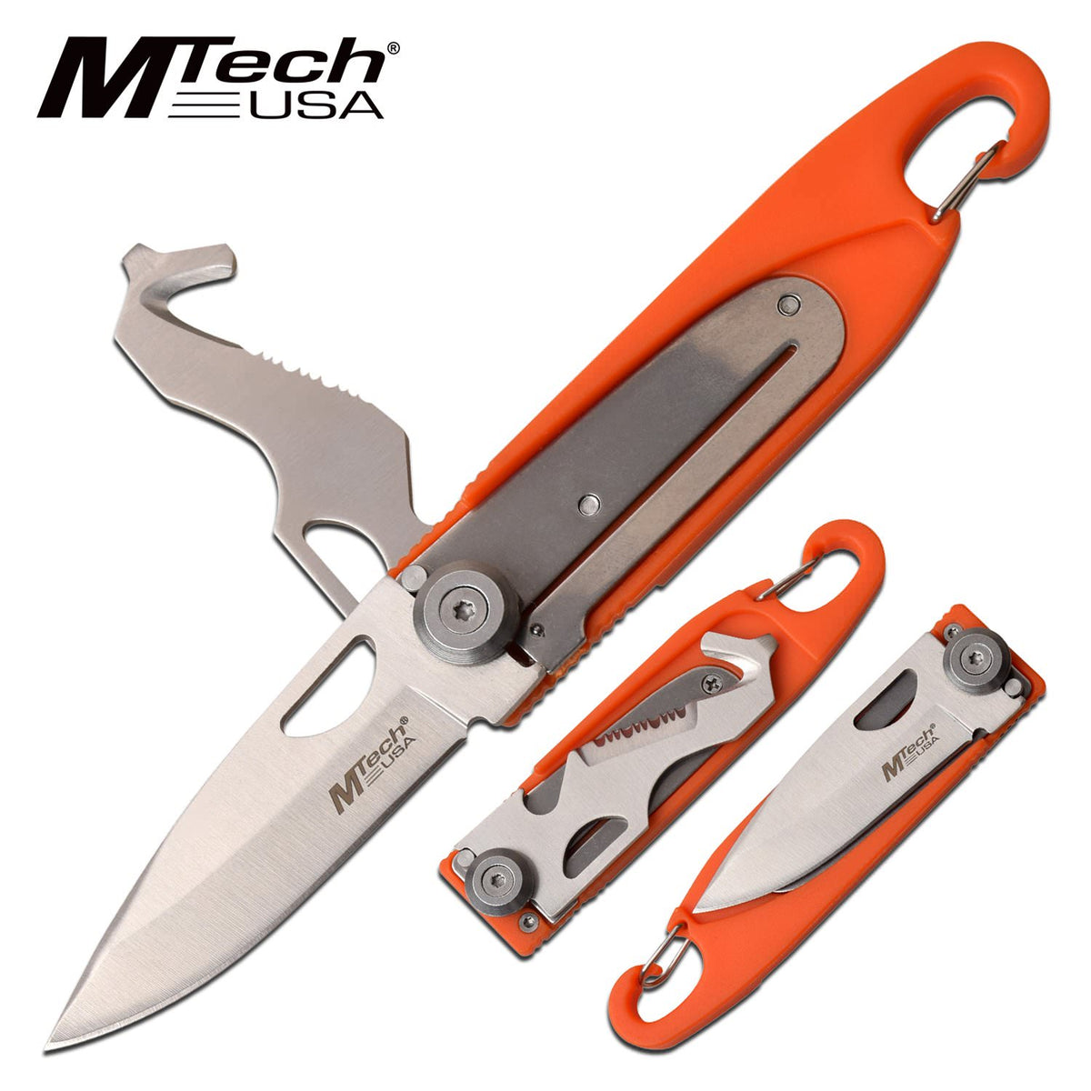 Mtech Multipurpose EDC Folding Pocket Knife Nylon Fiber Handle Orange - Tophatter's Guns'N'Weapons Store - FREE SHIPPING Collectible Weapons - Tophatter Daily Deals