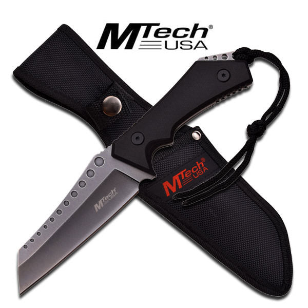 MTech USA Fixed Blade Military Style Tactical Chopper Knife Stone Wash Collectible Weapons - Tophatter Daily Deals
