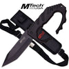 Fixed Blade Knuckle Handle Tactical Knife - Black Handle Tanto Blade - TOPHATTER'S ARMORY DEALS Collectible Weapons - Tophatter Daily Deals