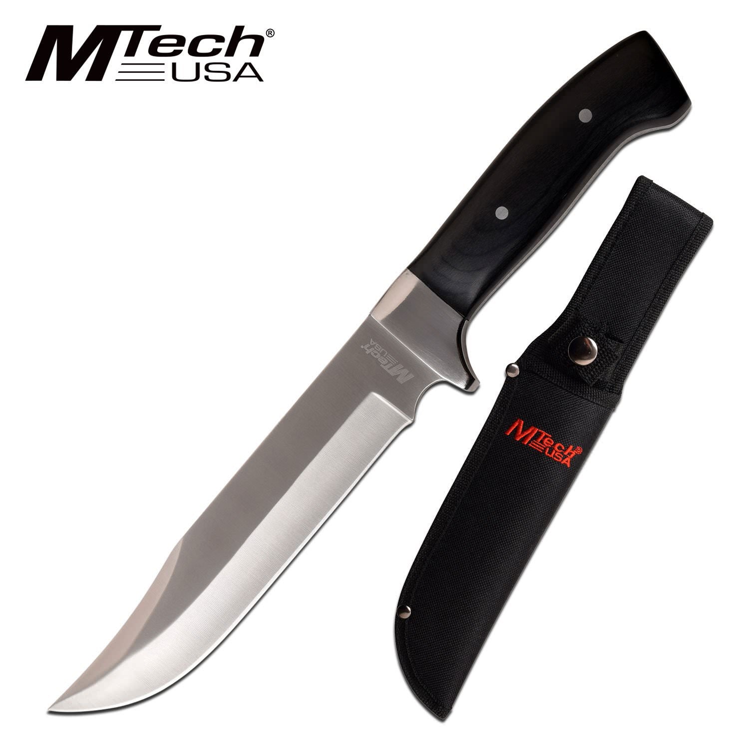 Mtech 12" Fixed Blade Hunting Knife Black Pakkawood Handle Collectible Weapons - Tophatter Daily Deals