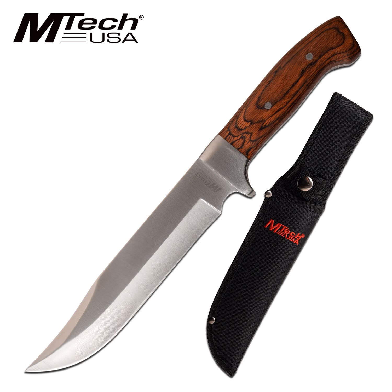 Mtech 12" Fixed Blade Hunting Knife Brown Pakkawood Handle Collectible Weapons - Tophatter Daily Deals