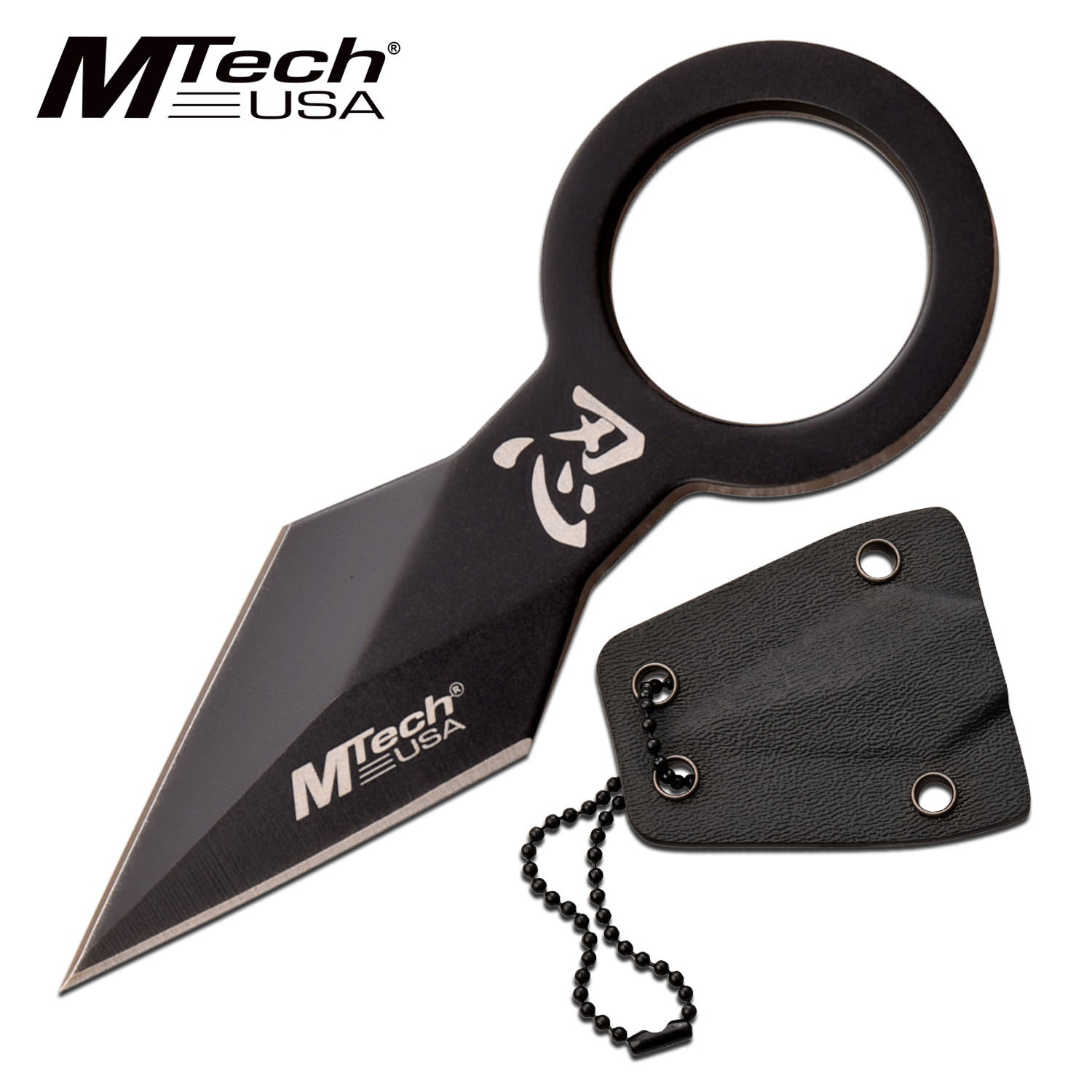 Mtech 3.75 Inch Ring Neck Knife Black Collectible Weapons - Tophatter Daily Deals