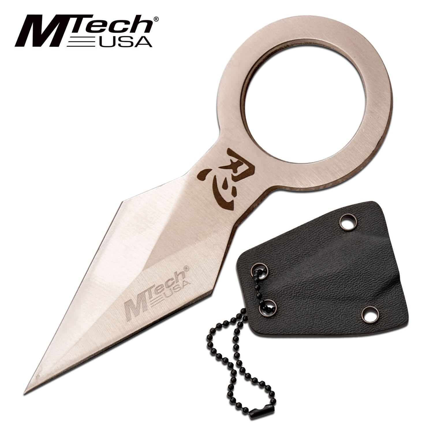 Mtech 3.75 Inch Ring Neck Knife Silver - Tophatter's Guns'N'Weapons Store Collectible Weapons - Tophatter Daily Deals