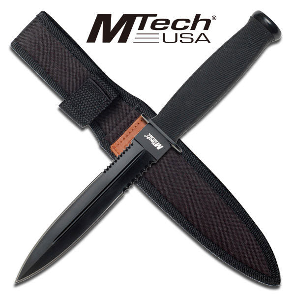 MTech Tactical Dagger with Black Rubber Handle - TOPHATTER'S ARMORY DEALS Collectible Weapons - Tophatter Daily Deals