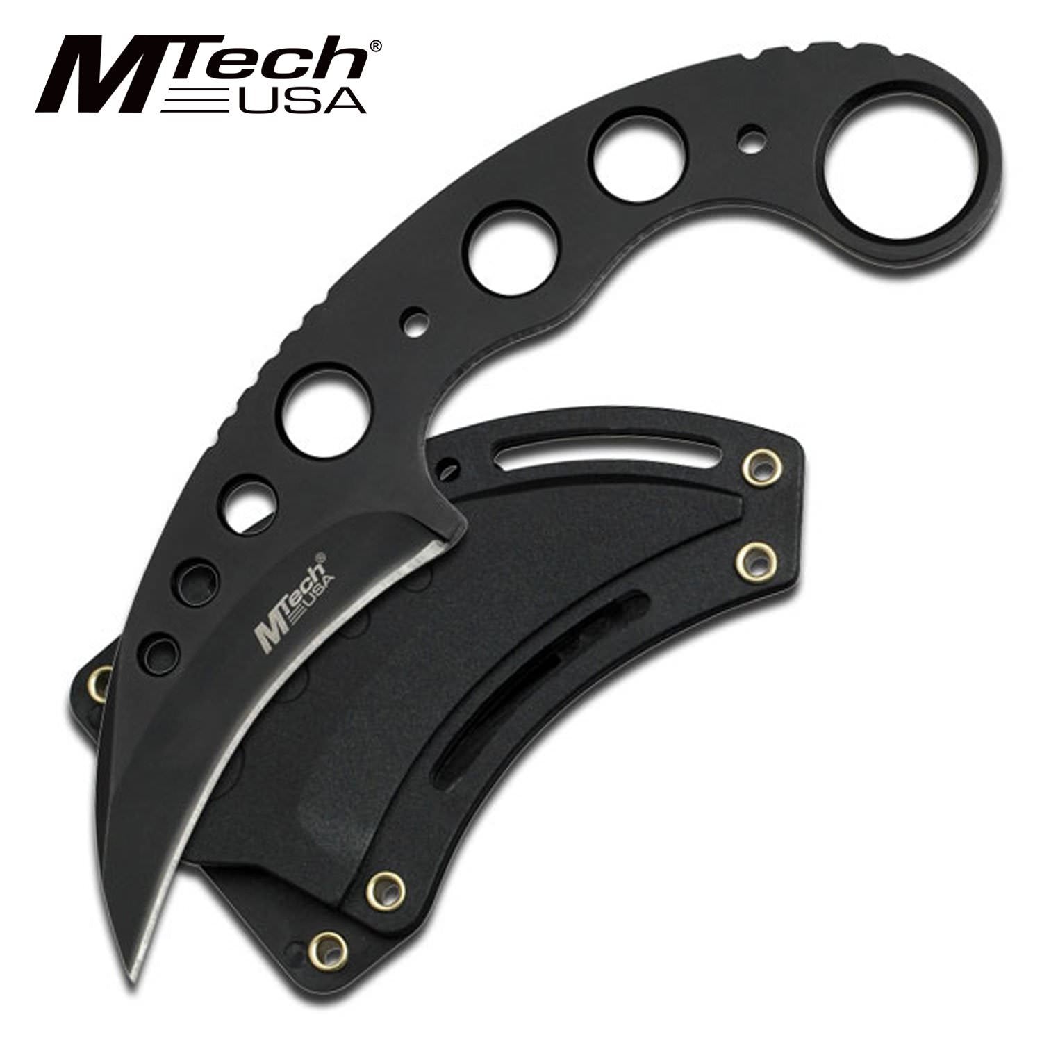 MTech 7" 440 Stainless Steel Black Tactical Karambit Neck Knife - TOPHATTER'S ARMORY DEALS Collectible Weapons - Tophatter Daily Deals