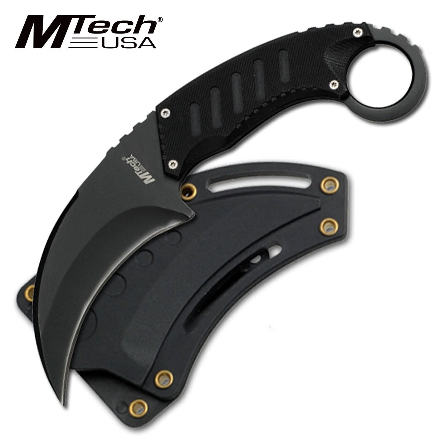 MTech 7 3/4" 440 Stainless Black G-10 Tactical Karambit Neck Knife - Tophatter's Inc. Weapons Store Online Collectible Weapons - Tophatter Daily Deals