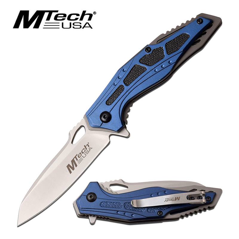 Mtech USA 7.75 inch Spring Assisted Pocket Knife Blue - Tophatter's Army Products & Self Defense Collectible Weapons - Tophatter Daily Deals