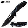 Spring Assist Folding Knife Mtech 3.6" Black Drop-Point Blade EDC Tactical Blue - Tophatter's Army Products & Self Defense Collectible Weapons - Tophatter Daily Deals
