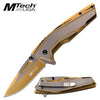 Mtech Spring Assisted Knife Gold Pocket Knife - Tophatter's Army Products & Self Defense Collectible Weapons - Tophatter Daily Deals