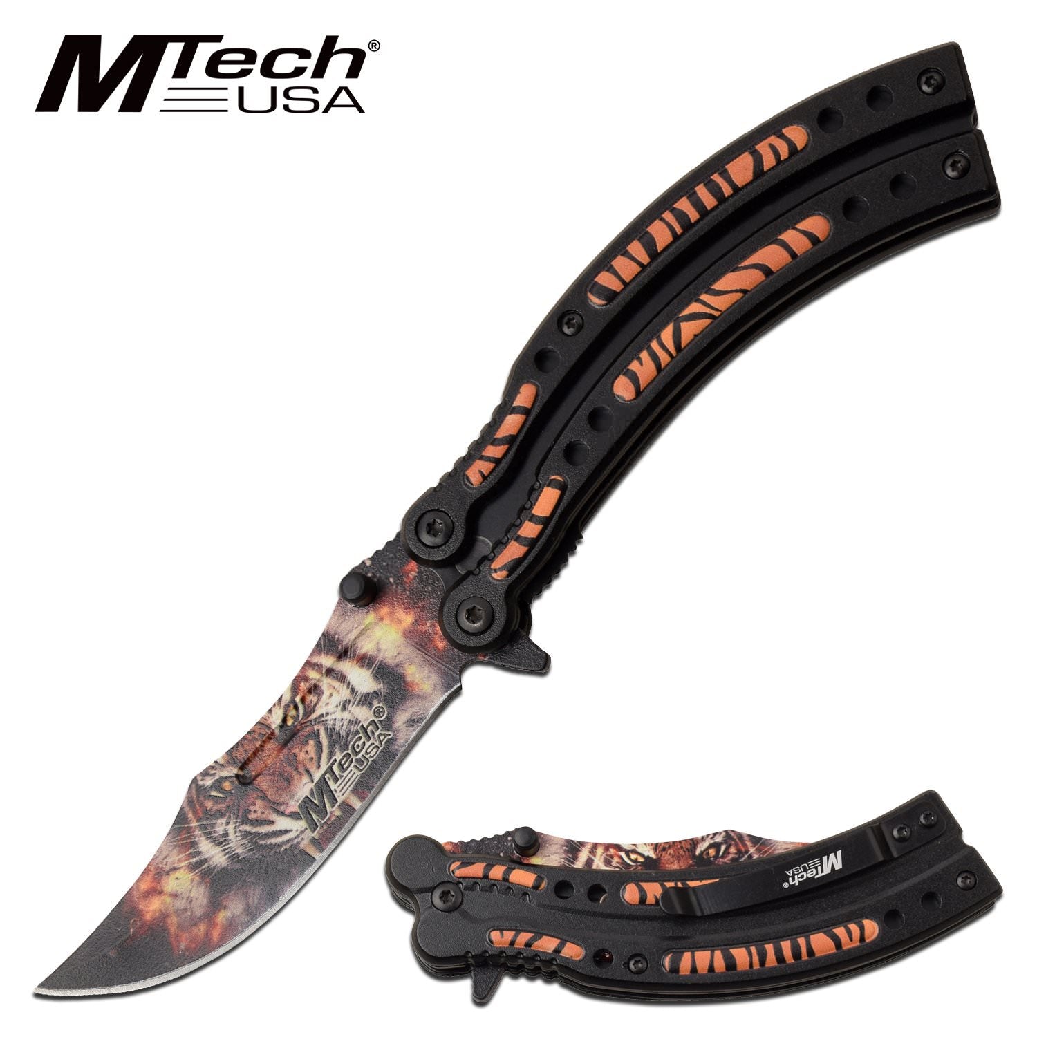 Mtech Pocket Knife Spring Assisted Knife Crouching Tiger Blade - Tophatter's Guns'N'Weapons Store - FREE SHIPPING Collectible Weapons - Tophatter Daily Deals