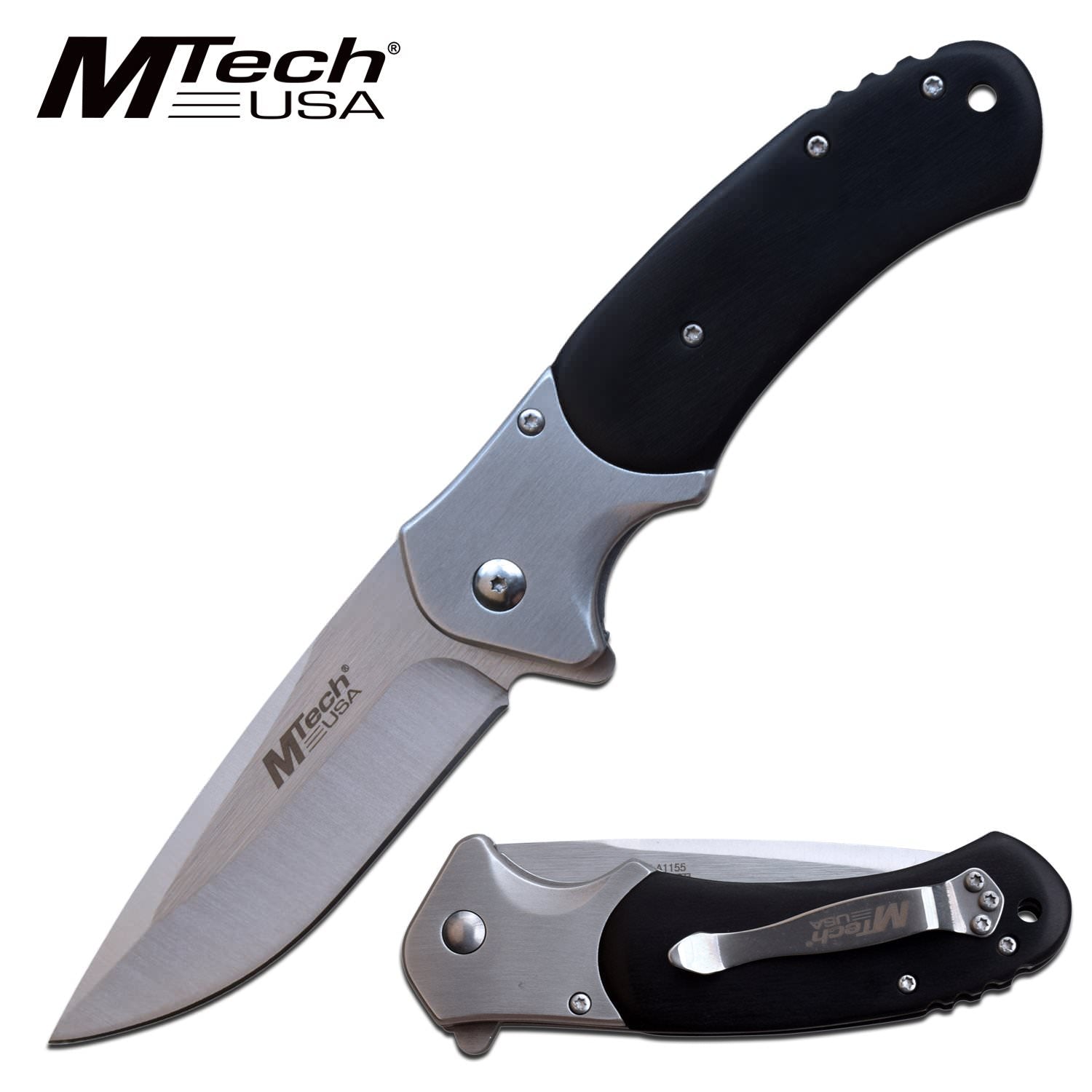 MTech LinerLock Spring Assisted Pocket Knife Black Pakkawood Handle Collectible Weapons - Tophatter Daily Deals