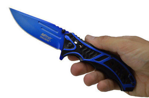 MTech Spring Assisted Blue Blade Tactical Folding Pocket Knife Switch 8" Knife-Assist - Tophatter Daily Deals