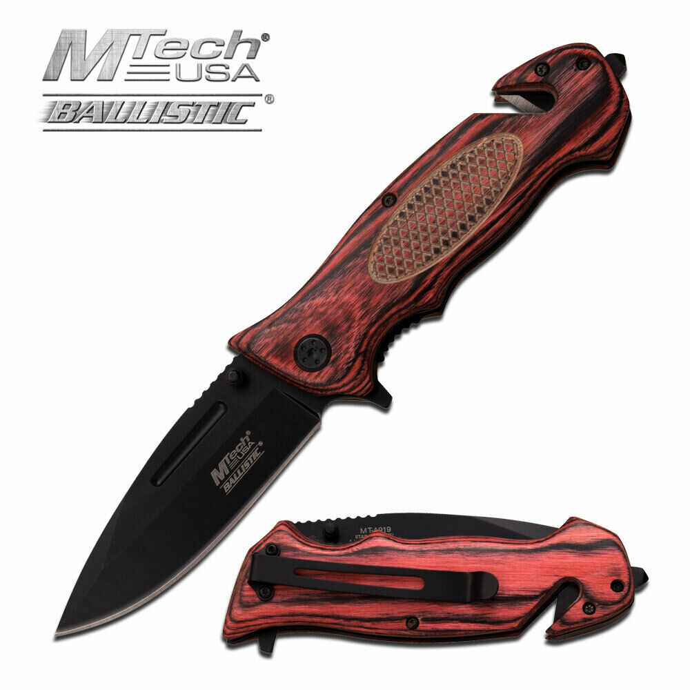 M-Tech Ballistic Escape Pink Pakkawood Spring Assisted Knife - TOPHATTER'S ARMORY DEALS Collectible Weapons - Tophatter Daily Deals