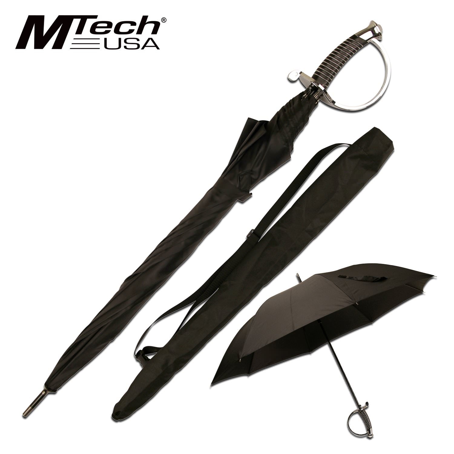 40" Black Novelty US 1850 Cavalry Sword Saber Handle Umbrella - No Blade Collectible Weapons - Tophatter Daily Deals