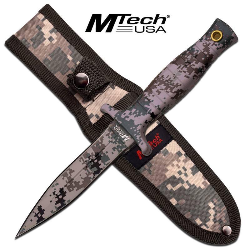 Fixed Blade Double Edge Digital Camo Combat Knife With Nylon Sheath - TOPHATTER'S ARMORY DEALS Collectible Weapons - Tophatter Daily Deals