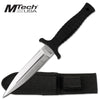 9" Silver Double-Edged Boot Knife With Sheath and Clip Collectible Weapons - Tophatter Daily Deals