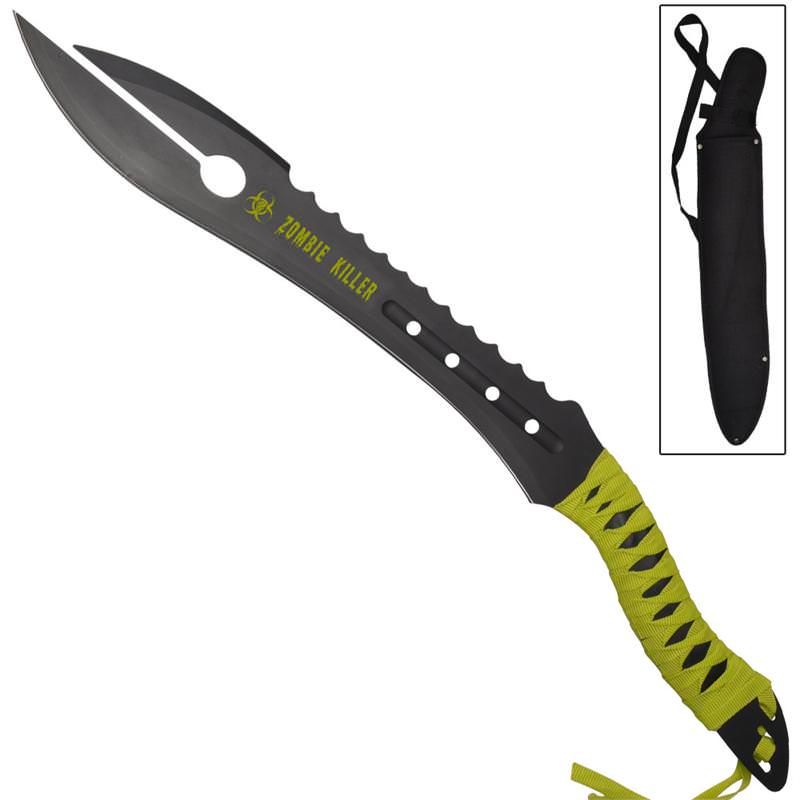 Foretold Zombie Killer Full Tang Fantasy Futuristic Fixed Blade Sword Replica - TOPHATTER'S ARMORY DEALS Collectible Weapons - Tophatter Daily Deals