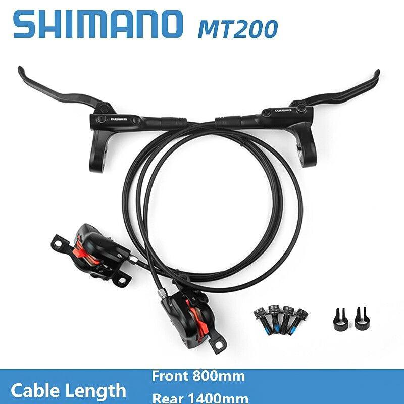 MTB Disc Brake Set - MT200 Bike Brake Hydraulic Disc Oil Brakes with Lever Set Pre-Filled Left & Right Cycling - Tophatter Daily Deals