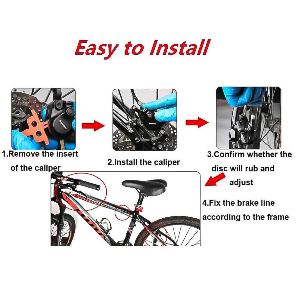 MTB Disc Brake Set - MT200 Bike Brake Hydraulic Disc Oil Brakes with Lever Set Pre-Filled Cycling - Tophatter Daily Deals