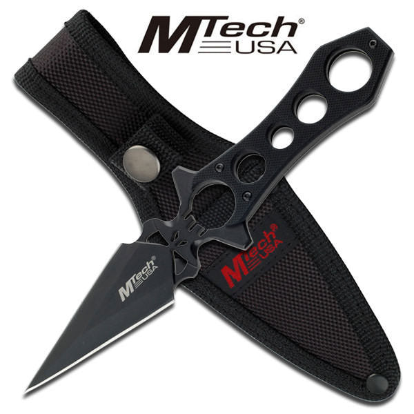 Mtech Skull Double Edge Dagger Fixed Blade Boot Knife With Sheath Collectible Weapons - Tophatter Daily Deals