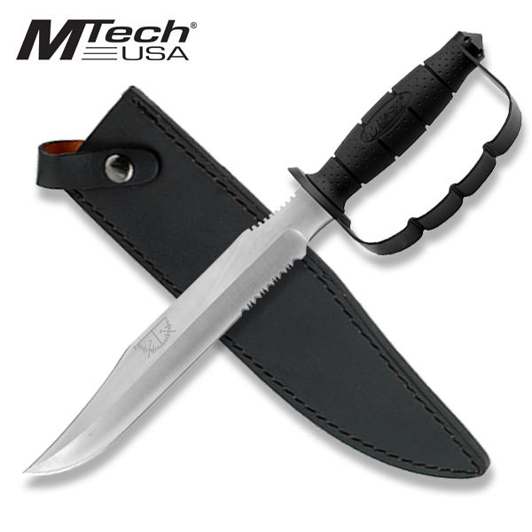 15 Inch Overall Length Mtech Fixed Blade Knuckle Handle Bowie Knife - Tophatter's Army Products & Self Defense Collectible Weapons - Tophatter Daily Deals