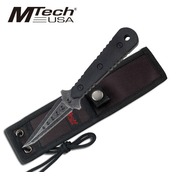 3MM Thick Full tang tanto blade, MTech Boot Knife with Black G10 Handle Collectible Weapons - Tophatter Daily Deals