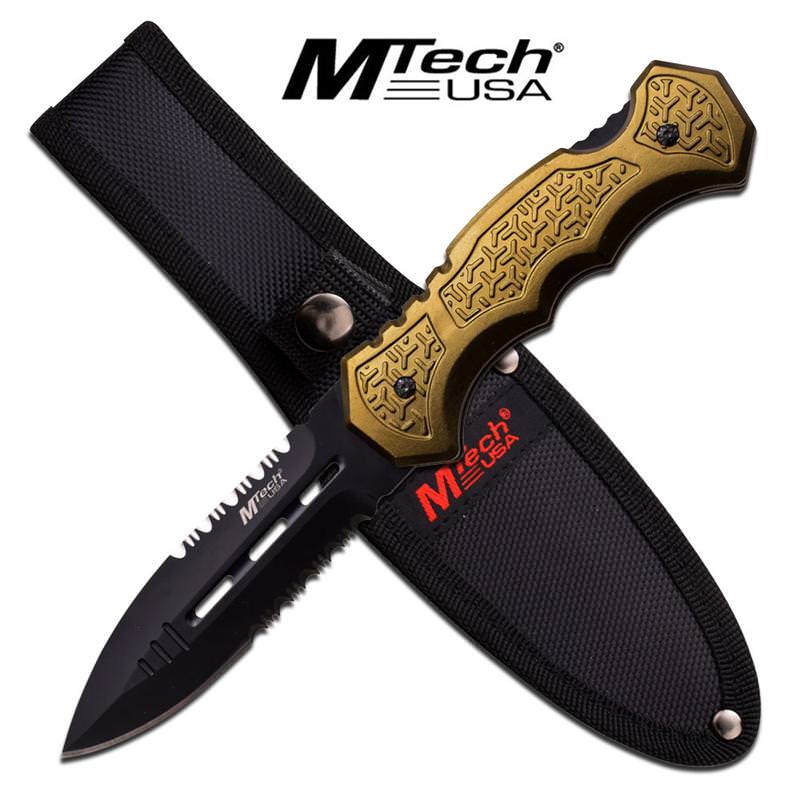 MTech USA Fixed Blade Knife 9 Inches With Army Green Handle Collectible Weapons - Tophatter Daily Deals