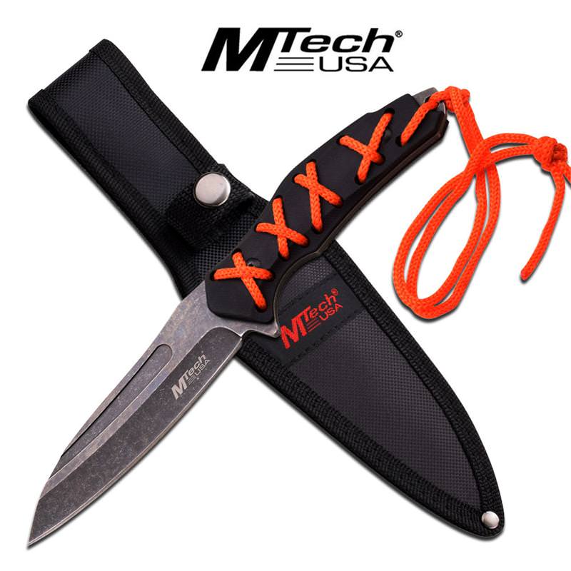 MTech Fixed Blade Knife 8.5 Inches With Orange Wrap Black Handle - Tophatter's Inc. Weapons Store Online Collectible Weapons - Tophatter Daily Deals