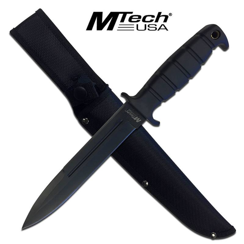Mtech Heavy Duty 13.5" Black Bayonet Blade Tactical Fixed Blade Knife Collectible Weapons - Tophatter Daily Deals